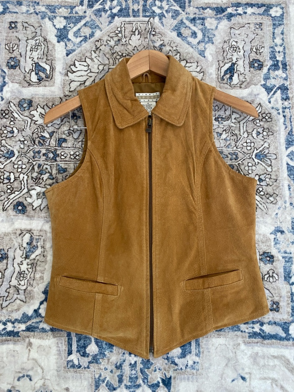 Sigrid Olsen Vintage 100% Leather Zip-Front Vest
